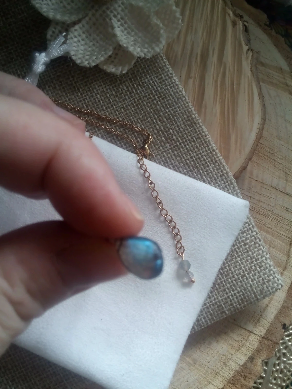 Collier pierre labradorite naturelle – photo 3